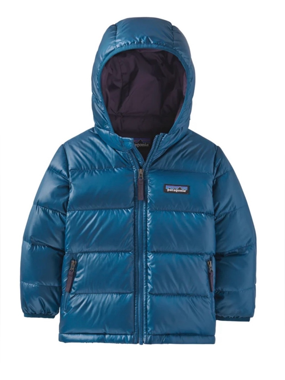 Patagonia Hi-Loft Down Sweater Hoody Jacket In Teal Blue Size 4T